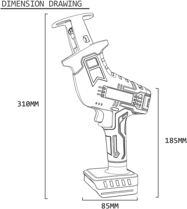 Reciprocating Saw, Compatible with Makita 18V Battery - Image 2