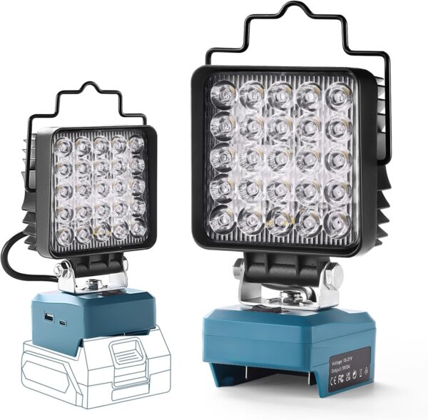 Tumemut Portable LED Work Light 48W 4800LM for Makita 18V 20V 21V Battery
