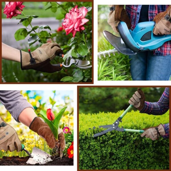 Leather Work Gloves for Men or Women. Large Glove for Gardening, Tig/Mig Welding, Construction, Chainsaw, Farm, Ranch - Image 5