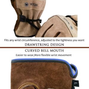Leather Work Gloves for Men or Women. Large Glove for Gardening, Tig/Mig Welding, Construction, Chainsaw, Farm, Ranch