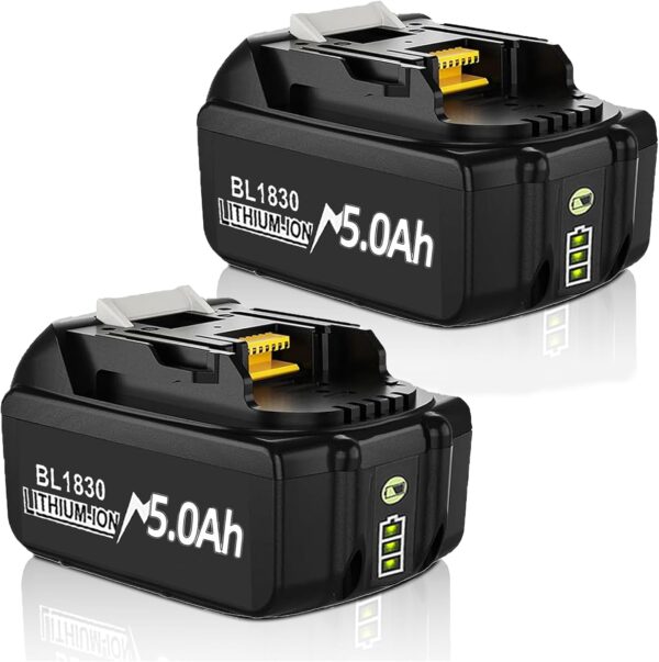 2 Pack 18V 5.0Ah BL1850B Battery Compatible with Makita 18V Batteries