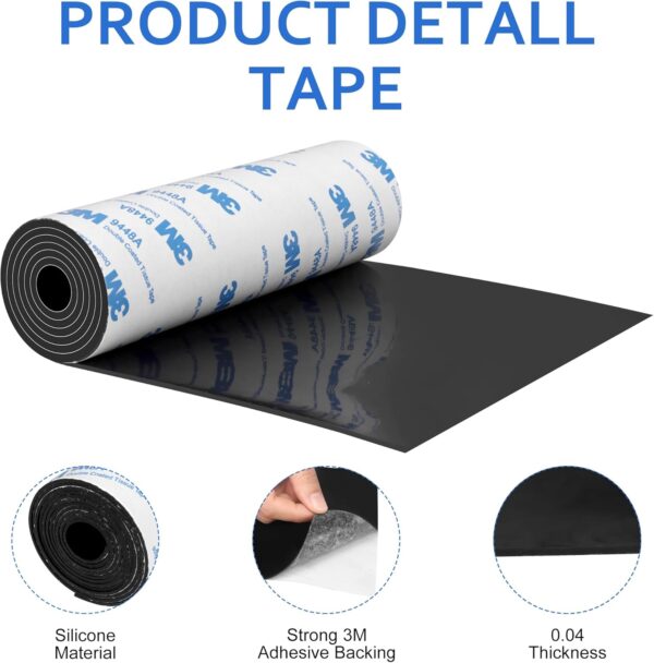 Silicone Furniture Pads, 5" x 40" Non Slip Furniture Pads Anti Skid Pads Non Slip Self Adhesive Cuttable Silicone Tape Strip Roll - Image 4