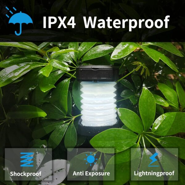 Solar Camping Lantern, Collapsible Rechargeable Camping LED Light,Portable USB Night Light for Power - Image 4