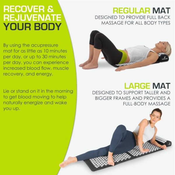 ProsourceFit Acupressure Mat and Pillow Set for Back/Neck Pain Relief - Image 2